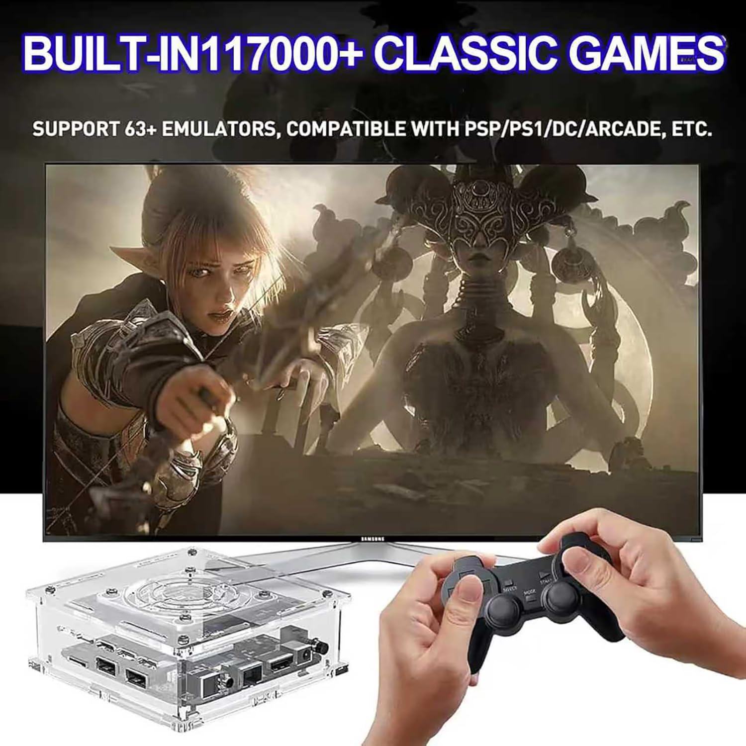Super Console, Console Per Giochi Retrò, 256 GB Integrati Con Oltre 50.000 Giochi E 2 Controller Wireless, Console Mini Classica, Compatibile Con PS1/PSP/MAME, Idea Regalo Di Compleanno Per Adulti