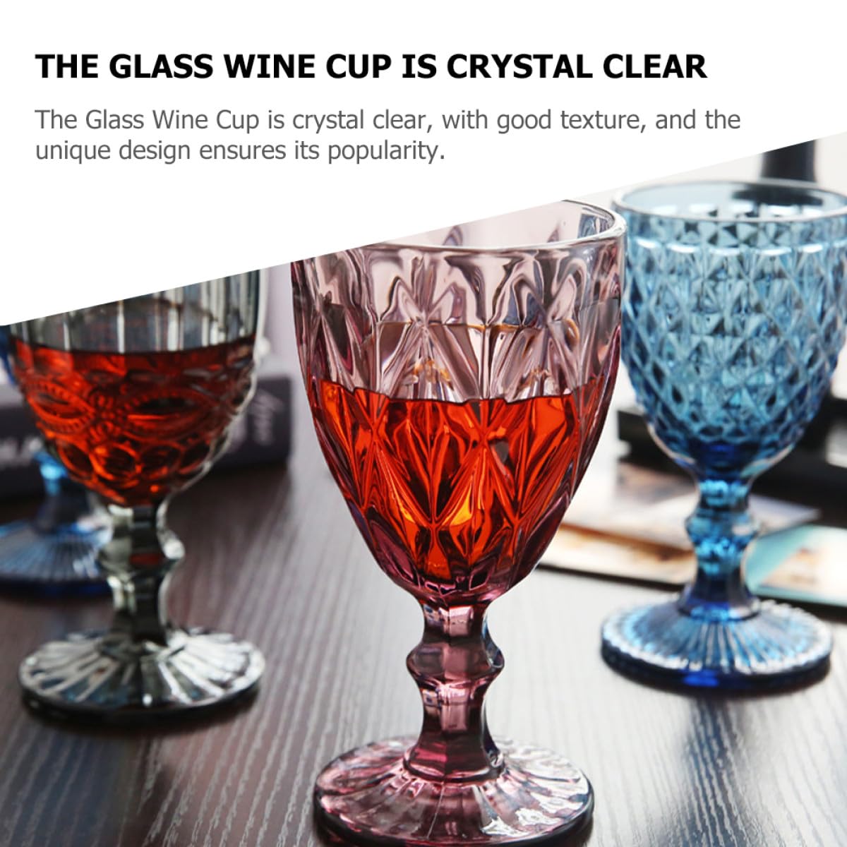 SHINEOFI 3 Copas de Vino de Vidrio Cristalino Resistentes y Fáciles de Limpiar Vintage Diseño Único Ideales para Bares y Eventos Obsequios