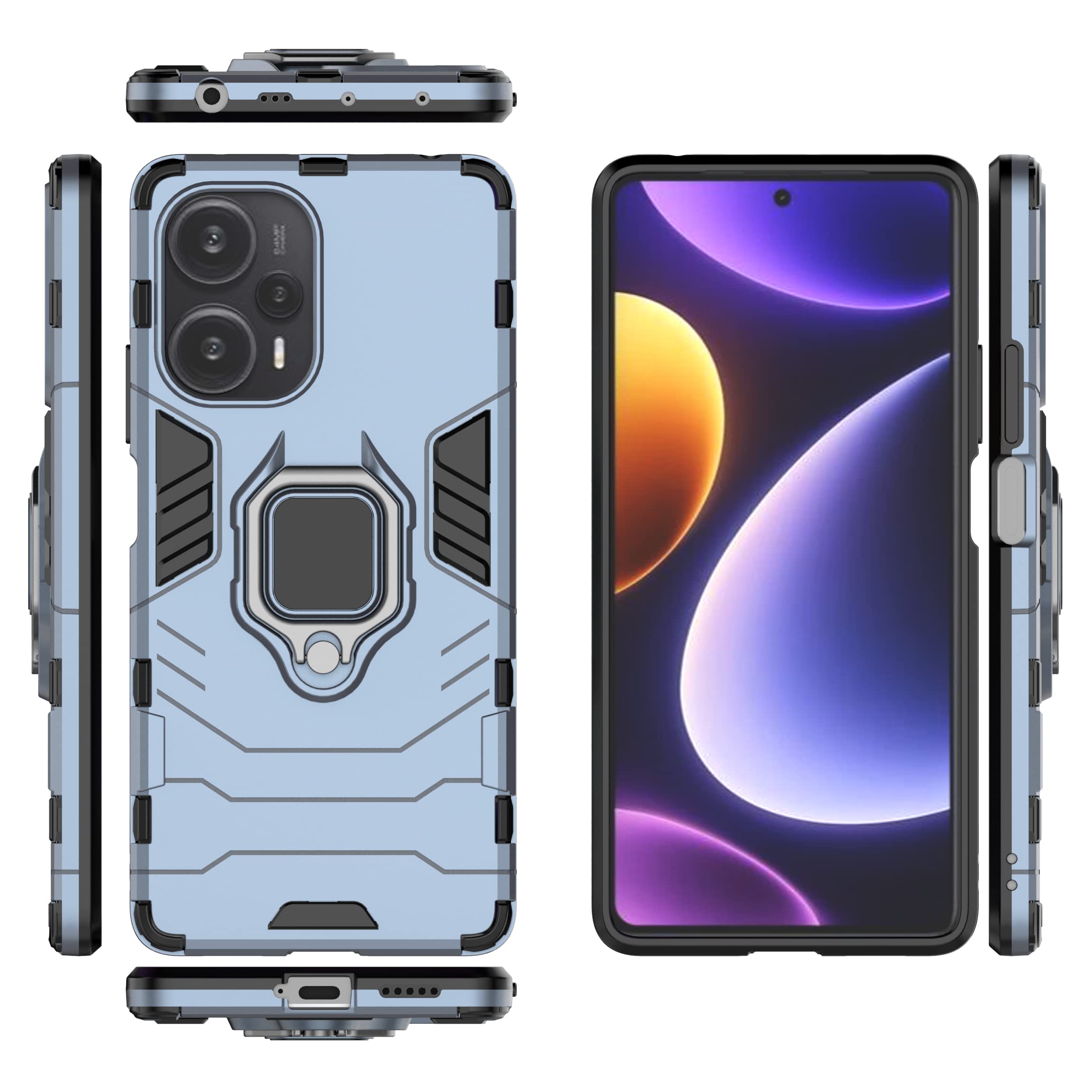 YKNIUFLY Custodia per Xiaomi Redmi Note 12 Turbo Cover, Hard PC + TPU Morbido, Staffa Invisibile, Anti-Caduta, Cover Protection per Xiaomi Redmi Note 12 Turbo.(Arancia