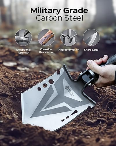 Miniatura 2 de Sahara Sailor Kit de hacha de pala plegable para campamento, grado militar, pala táctica de supervivencia multifuncional con cuerda paracord,