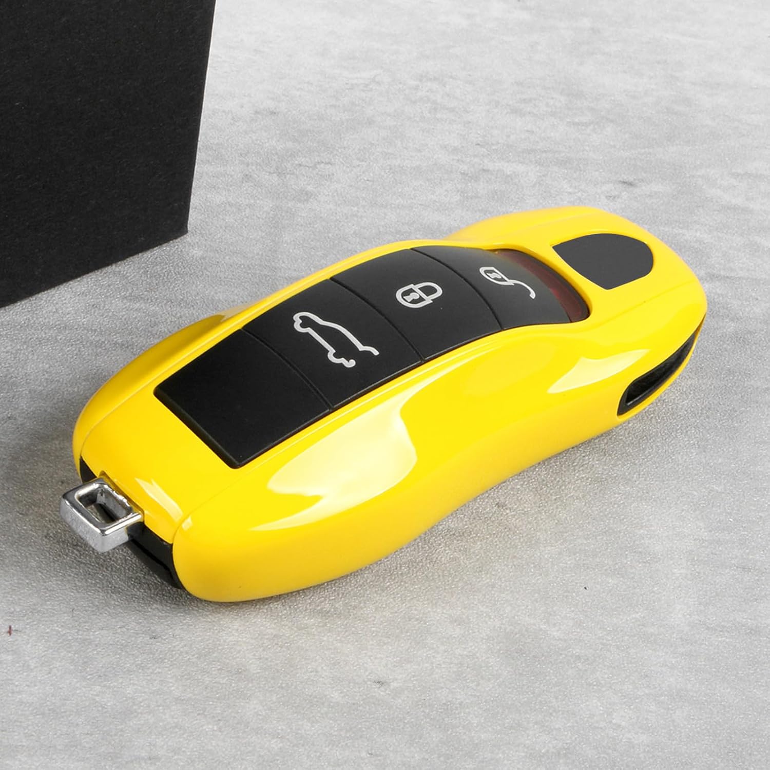 Racing Yellow Key Fob Cover Compatible with Porsche Key Shell Key Fob Shell Replacement Compatible with Porsche Cayenne Panamera 911 718 Macan Boxster Cayman Old Style