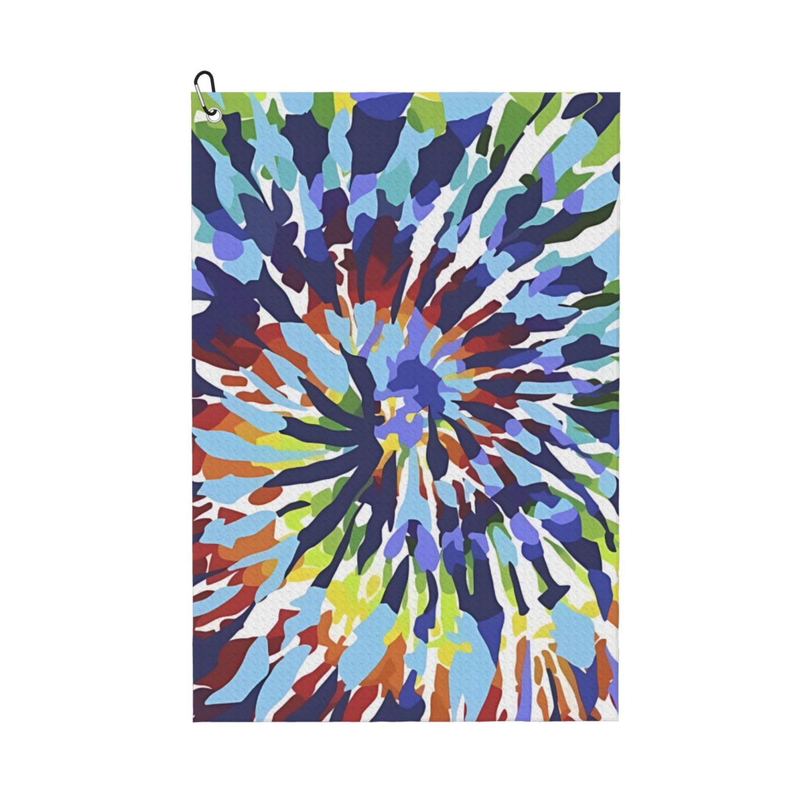 Hnnkloy Trippy Tye Dye, 16x24 in Portable Waffle Golf Towels with Carabiner Clip for Golf Bag