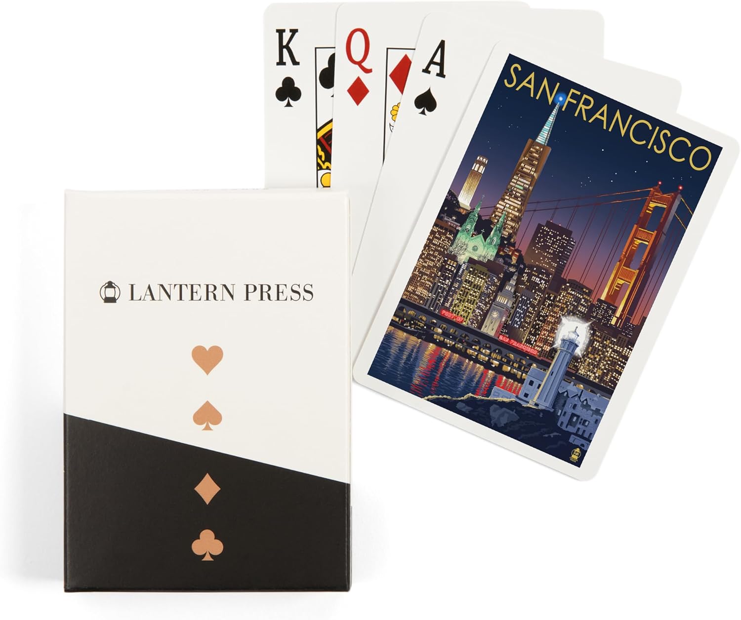 Lantern Press San Francisco, California, Skyline at Night, 52 Playing Cards for Adults, Poker Size Card Deck