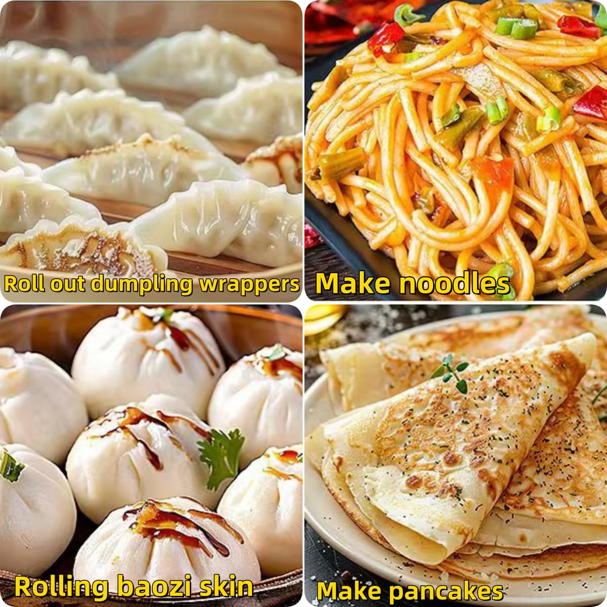 Bola de masa rodante, bola circular de acero inoxidable suave para hornear fondant, pizza, pastel, pastelería, pasta, masa, galletas, piel de albóndigas, piel de baozi (2 unidades)