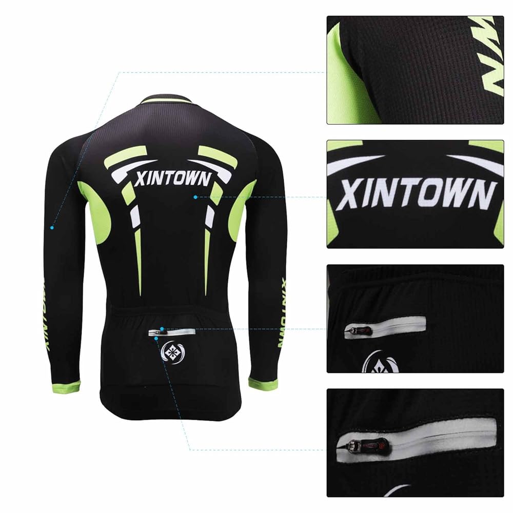 サイクルジャージ 新品未開封 Mサイズ 送料込み 上下セット　いわき市 Amazon | LSERVER 自転車ウェア 長袖 上下 セット メンズ