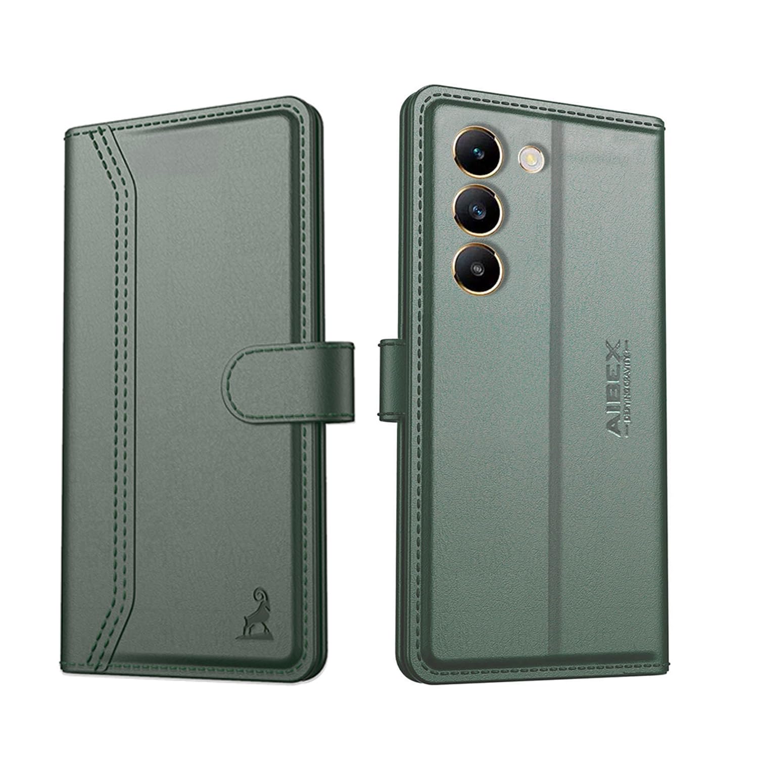 AIBEX ® Vivo T3 5G / Vivo Y200e 5G Flip Cover Leather Finish | Inside TPU with Card Pockets | Wallet Stand | Complete Protection Flip Case Green (B0CWHD5THM) Amazon Price History, Amazon Price Tracker