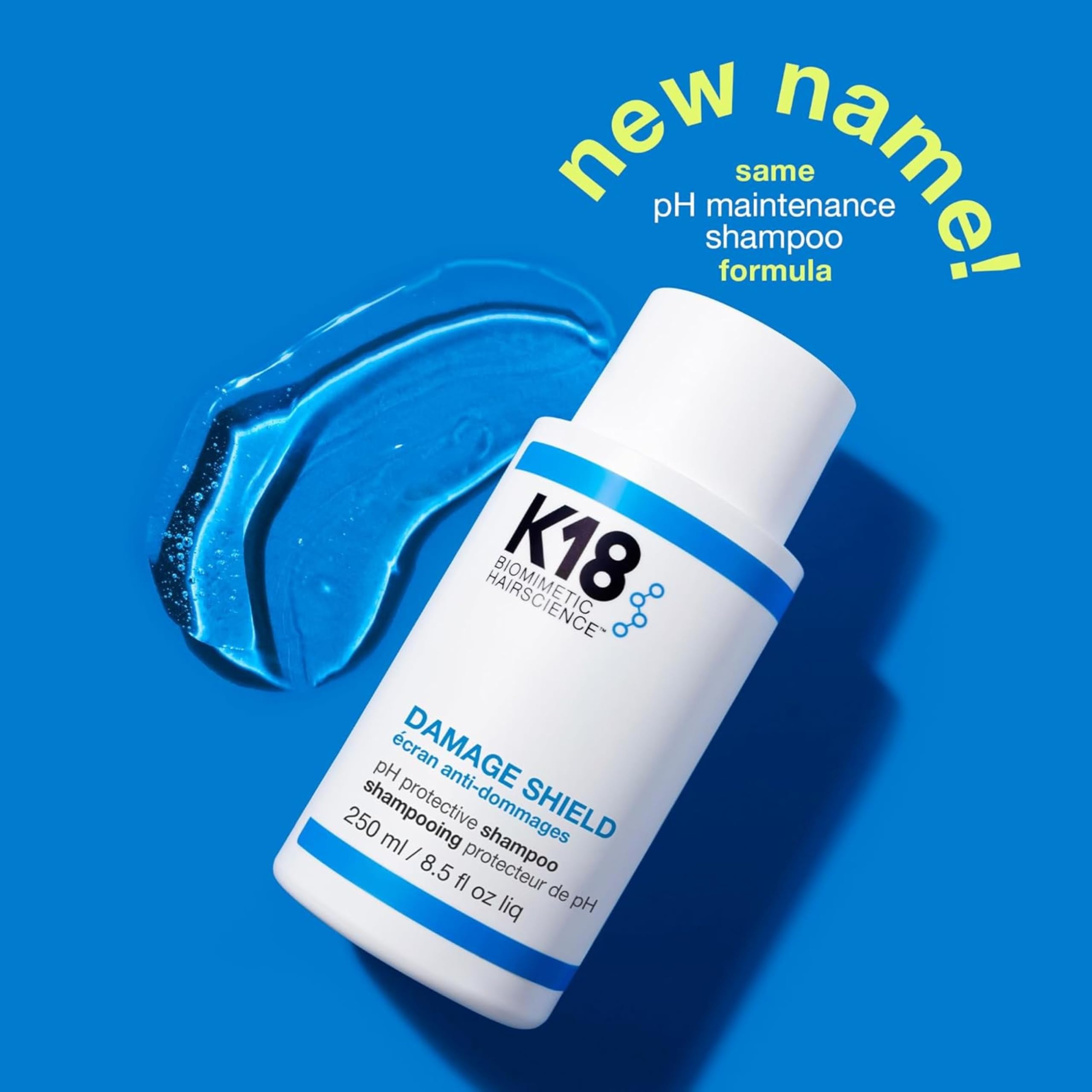 K18 Damage Shield Protective Shampoo, 473ml | Protecteur pH, sans danger pour cheveux colorés, protège des dommages, anti-frisottis, brillance, nettoyage doux quotidien
