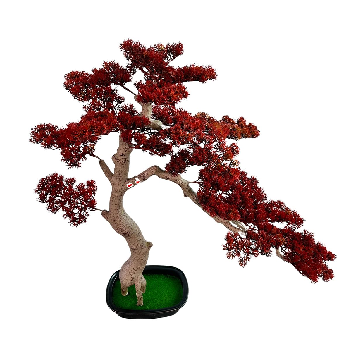 3ft?43in? Artificial Bonsai Tree Juniper Faux Plants Indoor Big Fake Plants Decor with Ceramic Pots for Home Table Office Desk Bathroom Shelf Bedroom Living Room Farmhouse Decorations (Red)