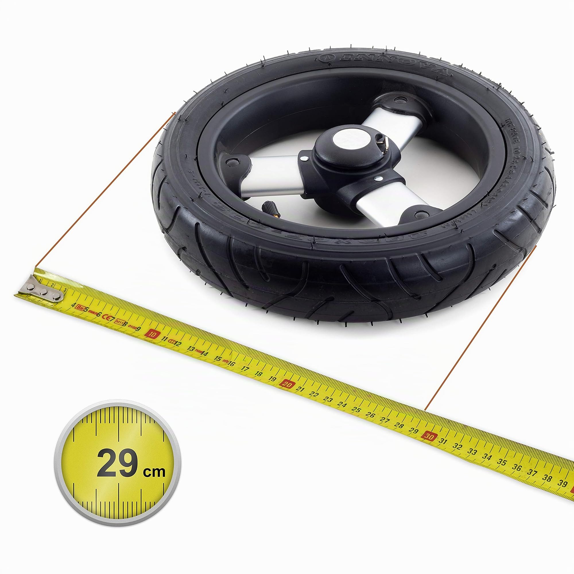 Andersen Ersatzrad-Set für Tura und Royal Einkaufstrolley, Ø 290 mm, luftbereift und kugelgelagert, Silber