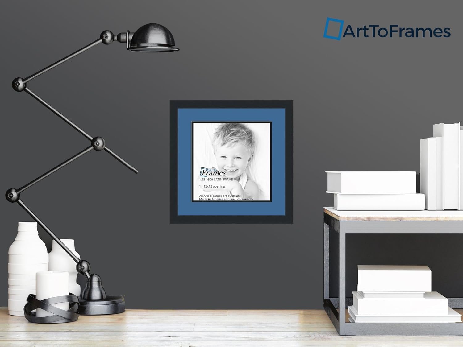 Art to Frames Double-Multimat-645-817/89-FRBW26079 Collage Photo Frame Double Mat with 1-12x12 Openings and Satin Black Frame