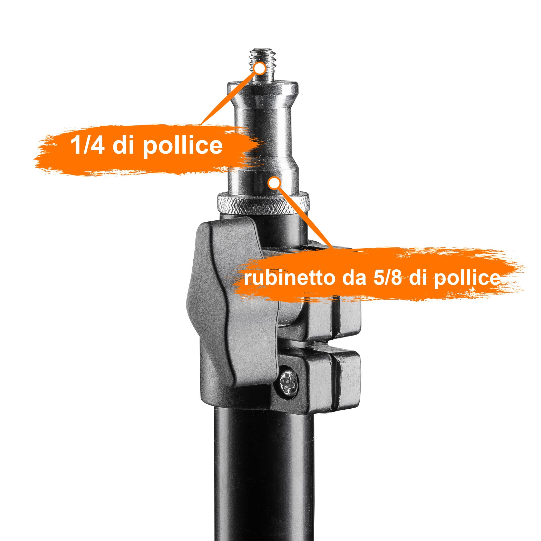 Walimex pro stativo per lampada 40 cm - Mini stativo compatto e leggero, stativo per luce, altezza massima 42 cm, capacità di carico 2,5 kg, alluminio, peso solo 335 g