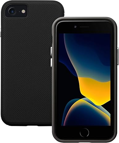 Amazon Com Laut Shield Case For Iphone Se Iphone 8 7 Double Layers Durable Hard Back Black Cell Phones Accessories