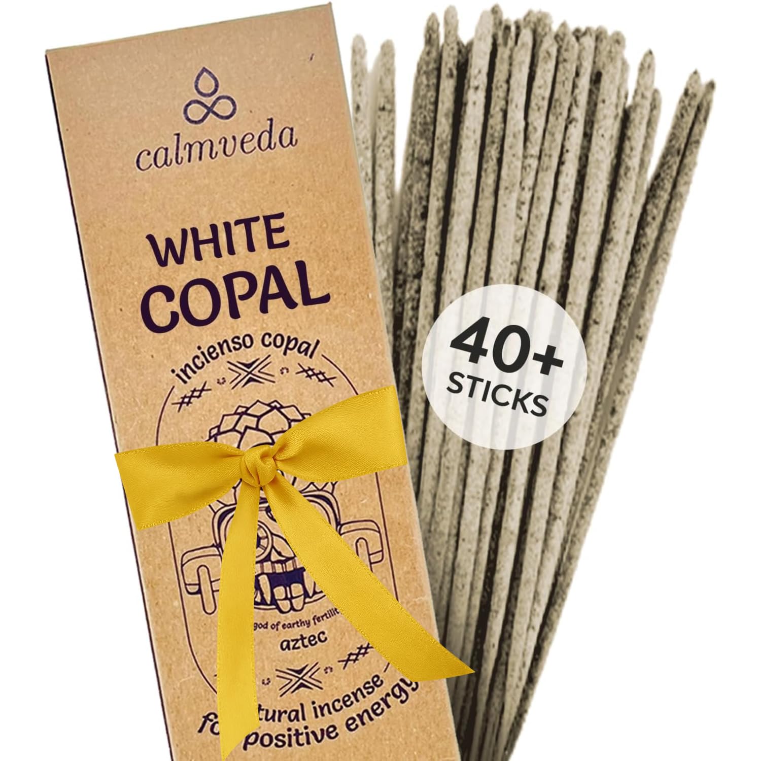 White Copal Incense Sticks Mexico - (40+ Sticks) Thick, Natural Resin Incense & Clean Charcoal Free made from Upcycled Flowers | Sweet Smelling Spiritual Incense for Purification (Incienso De Copal)…