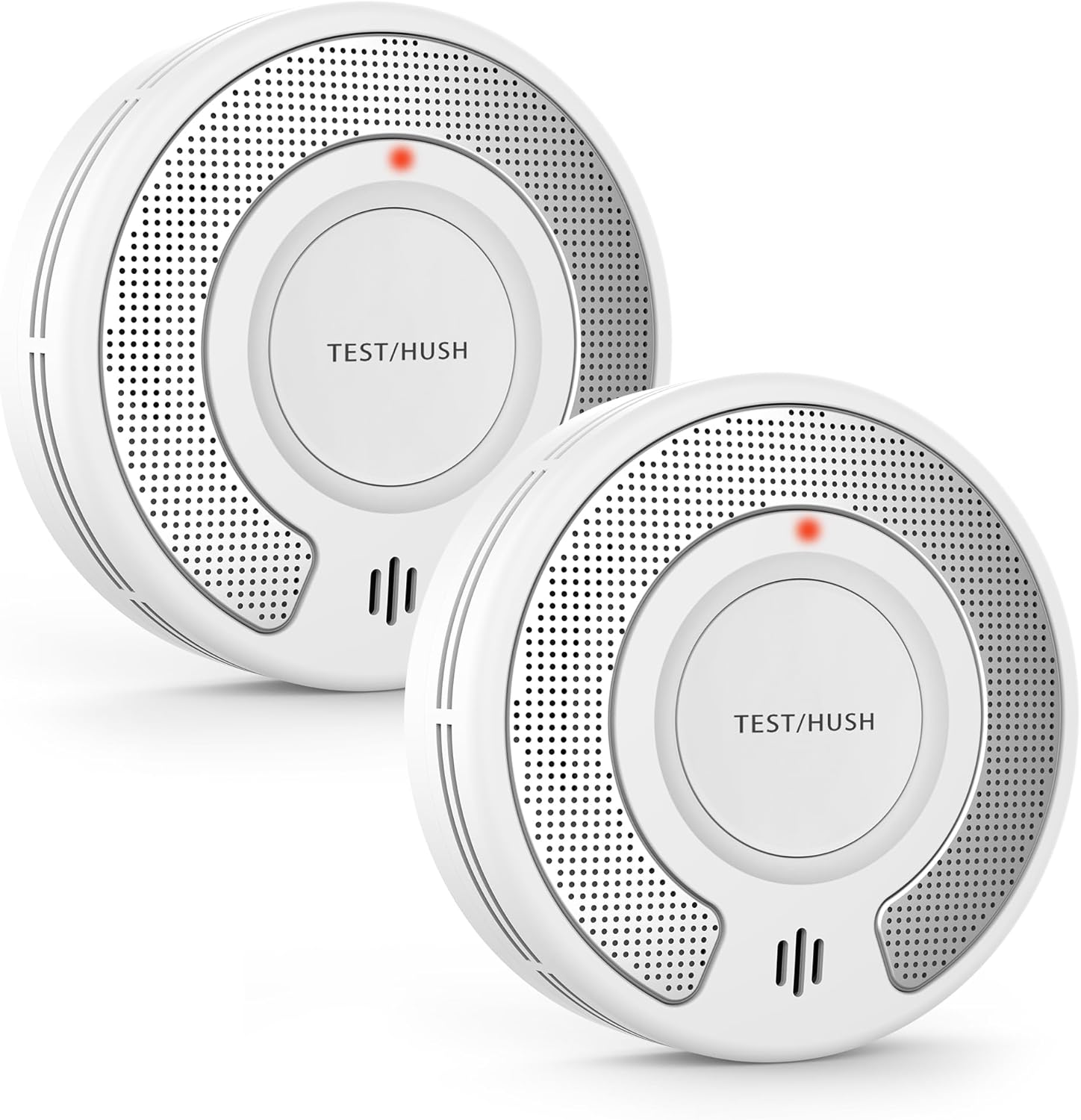 Smoke Detector Carbon Monoxide Detector Combo, 10-Year Battery Smoke Alarm CO Detector with Large Test/Silence Button, Adhesive or Screw Installation, 2-Pack