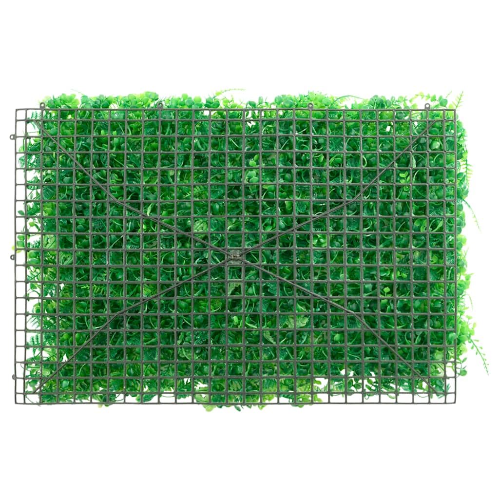 Protección visual de hojas de helecho artificiales, color verde, 6 unidades, 40 x 60 cm, material de polietileno, valla de jardín para terraza, balcón, jardín delantero, patio, protección
