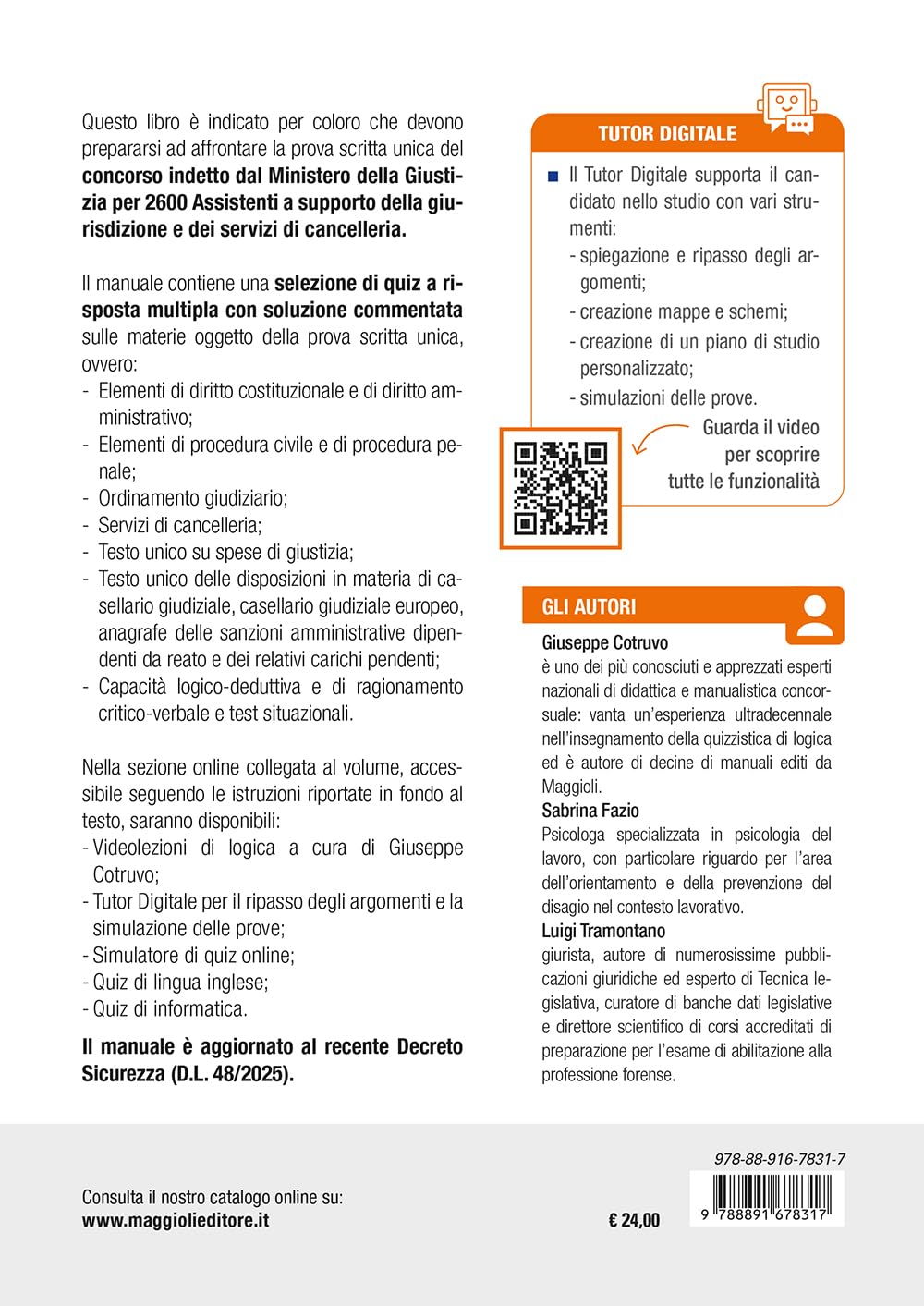 Concorso Ministero giustizia 2600 assistenti - Quiz commentati per superare la prova scritta unica