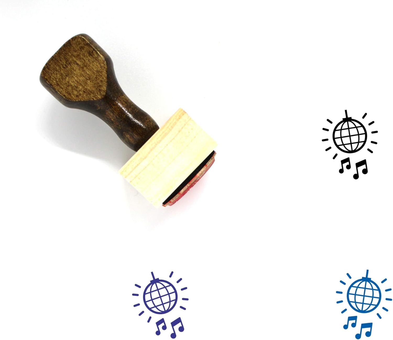 Disco Ball Wooden Rubber Stamp No. 5 (2" x 2")