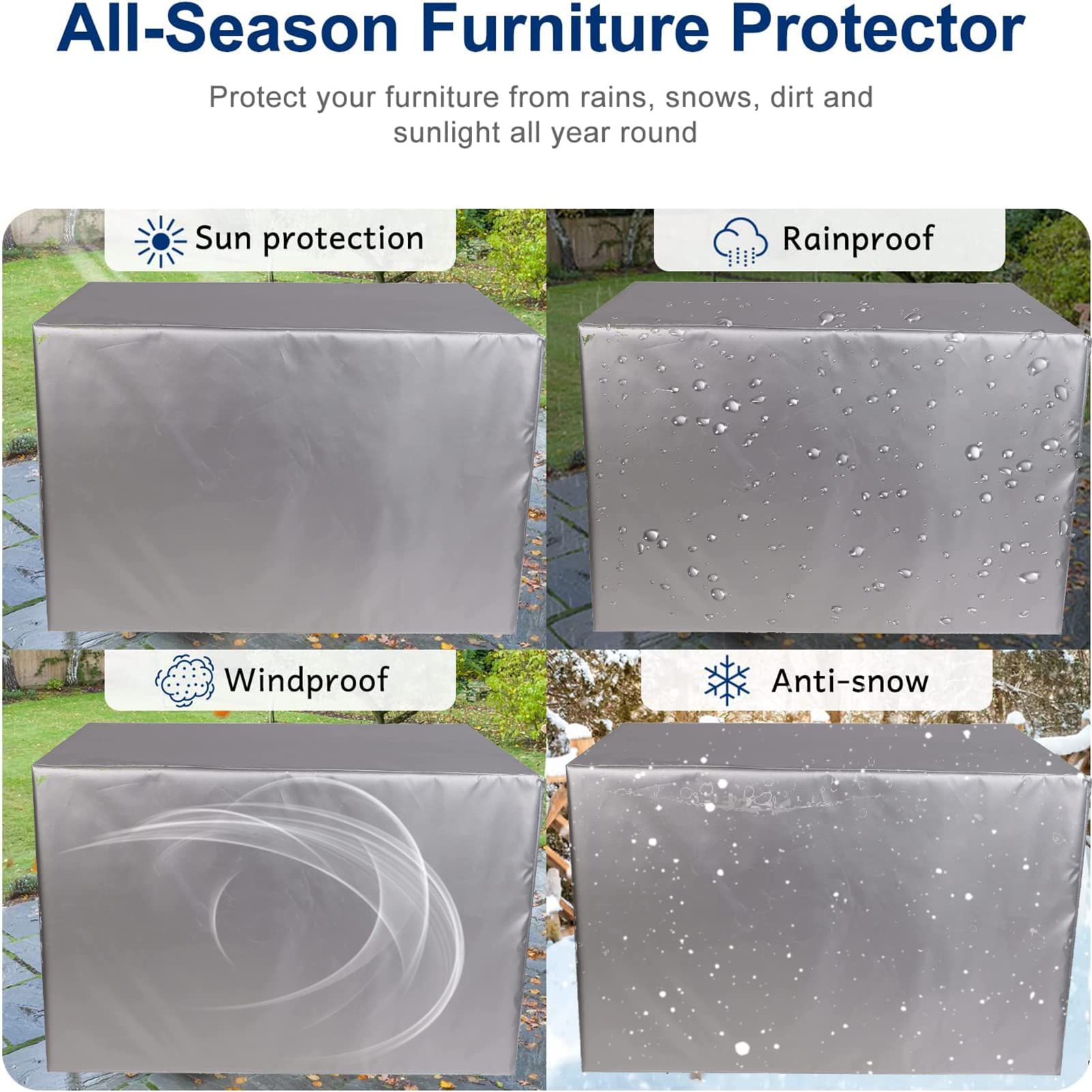 HUHJYUGE Abdeckung Für Gartenöbel 86x86x36c, Gart Produktbild-Vorschau 5