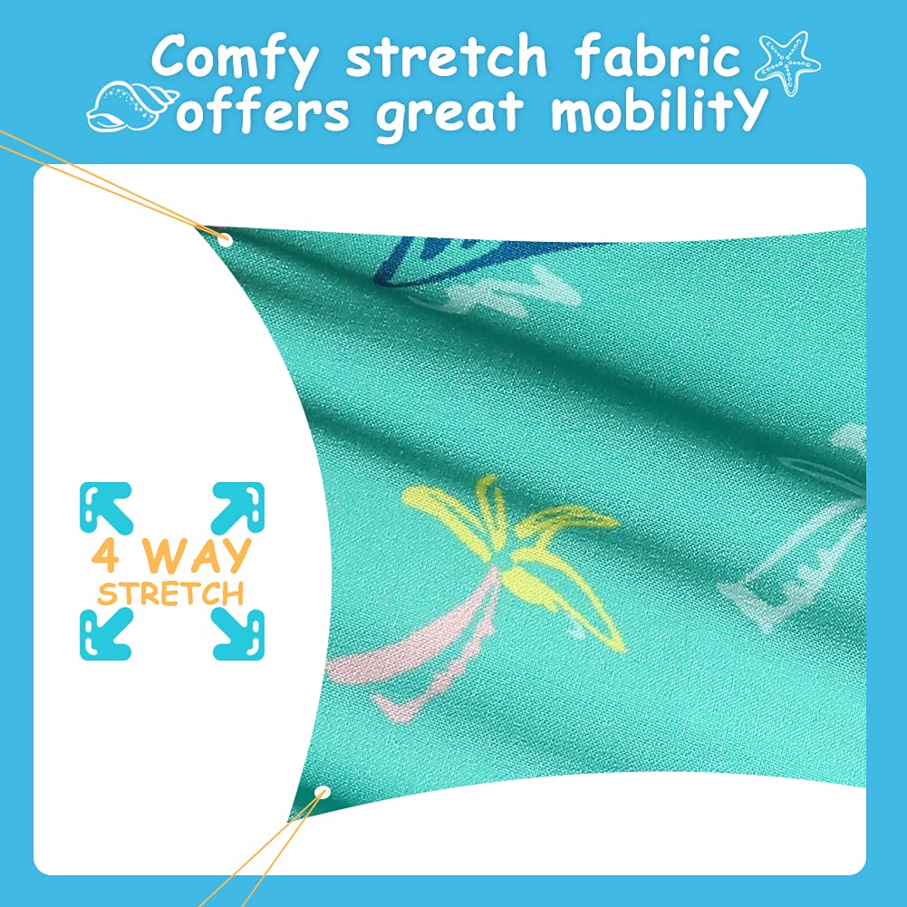 maamgic Boys Swim Trunks Stretch Quick Dry Swim Shorts Kids Bathing Suits Toddler Boy Swimsuit Swimwear Palm Grass Green 10/12