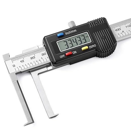 Internal Groove Digital Caliper 150mm/ 6", High-Precision Outer Groove Measuring Tool, LCD Display Stainless Steel Body, Storage Case