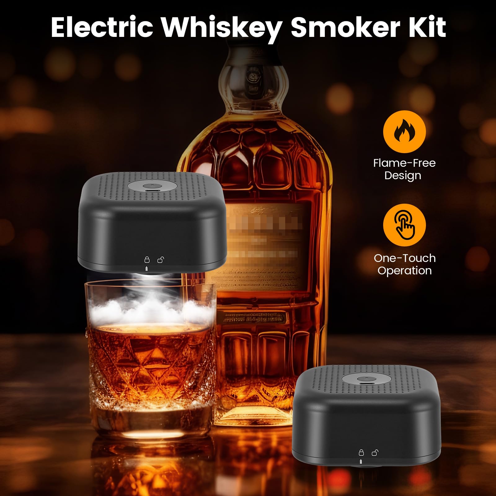 Fumoir à Cocktail électrique Rechargeable - Avec 6 Copeaux De Bois, Pour Whisky Et Boissons - 7