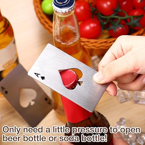 Miniatura 3 de Chengu 40 unidades de abrebotellas de póquer Ace of Spades a granel de acero inoxidable para cerveza, vino, tarjetas de crédito, abrebotellas para