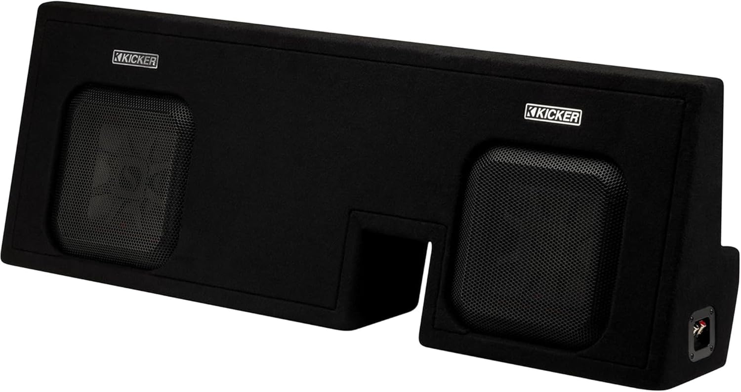 KICKER KTDL7T102 L7T Dual 10" Subwoofer System for Gen2/3 Toyota Tacoma® Trucks (51KTDL7T102), Behind Backseat Enclosure Designed to Fit Most 4-Door Cabs 2005-2023, 1000 Watts, 2-Ohms