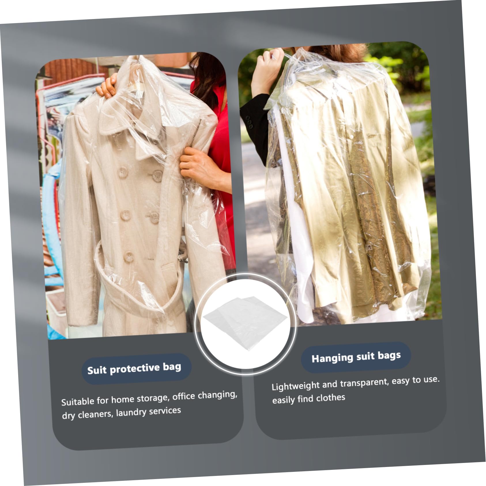 IMIKEYA 30piezas Funda Antipolvo Para Ropa Transparente Protector De Armario Para Trajes y Abrigos Bolsa De Almacenamiento Colgante Para Guardar Ropa De Vestir