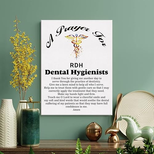 Miniatura 3 de LEXSIVO Lienzo de oración de un higienista dental para decoración de pared para el hogar, higienistas dentales, pintura de regalo, 11.5 x 15