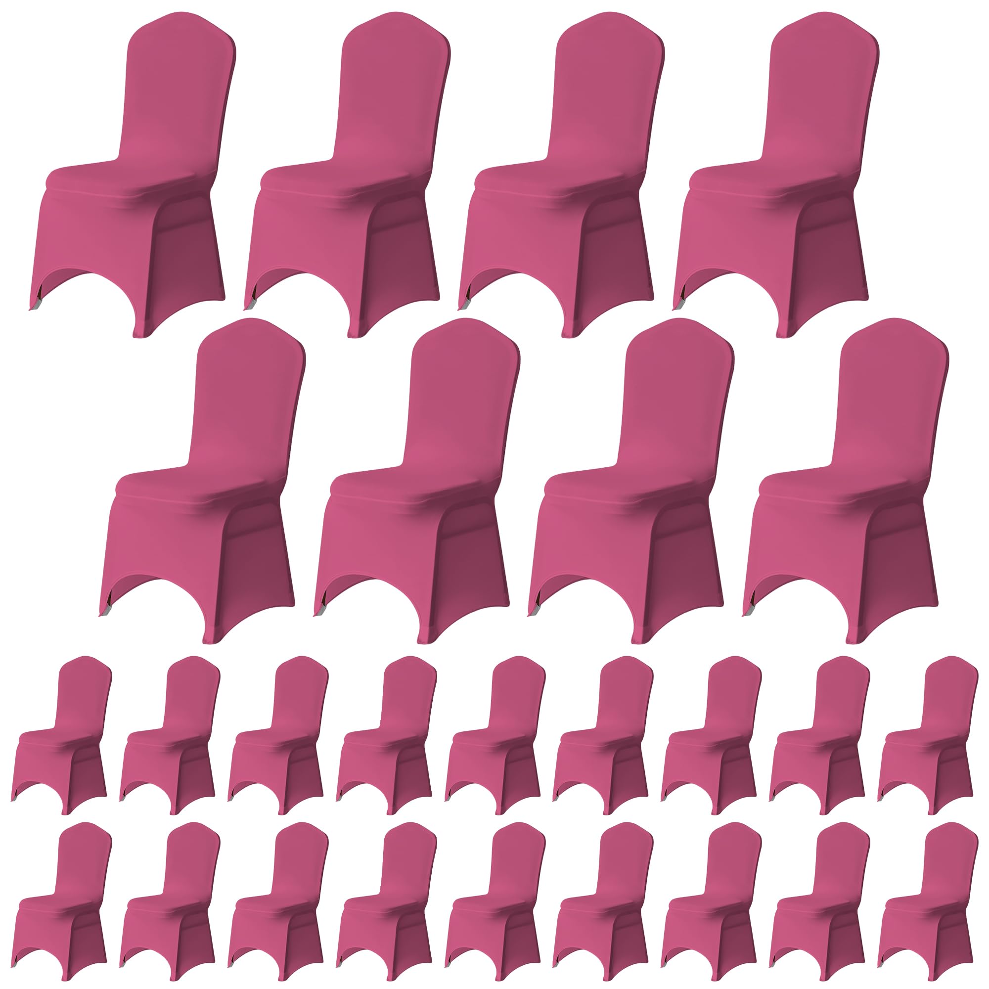 Trimming Shop Fushia Wedding Chair Covers Set of 100, Spandex Polyester Stretch Removable Washable Universal Slipcovers for Wedding Banquet, Dining Party & Events — image 1