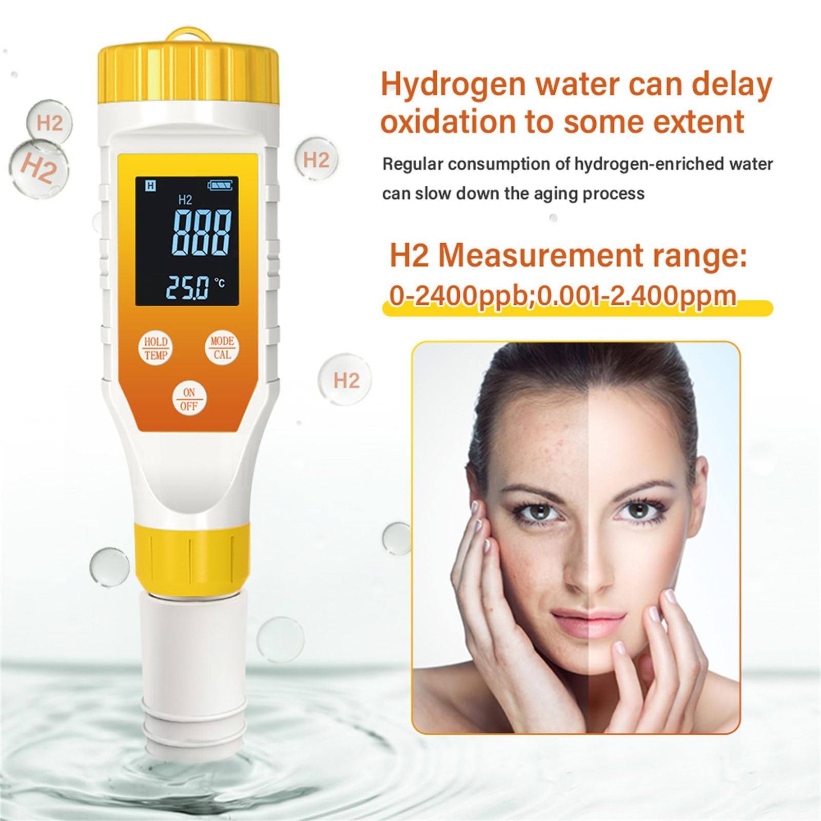 Tester ' acqua multifunzione con sensori precisione Misurazione in reale per l ' analisi della piscina ' acquario ' acqua potabile Misuratore digitale acidità