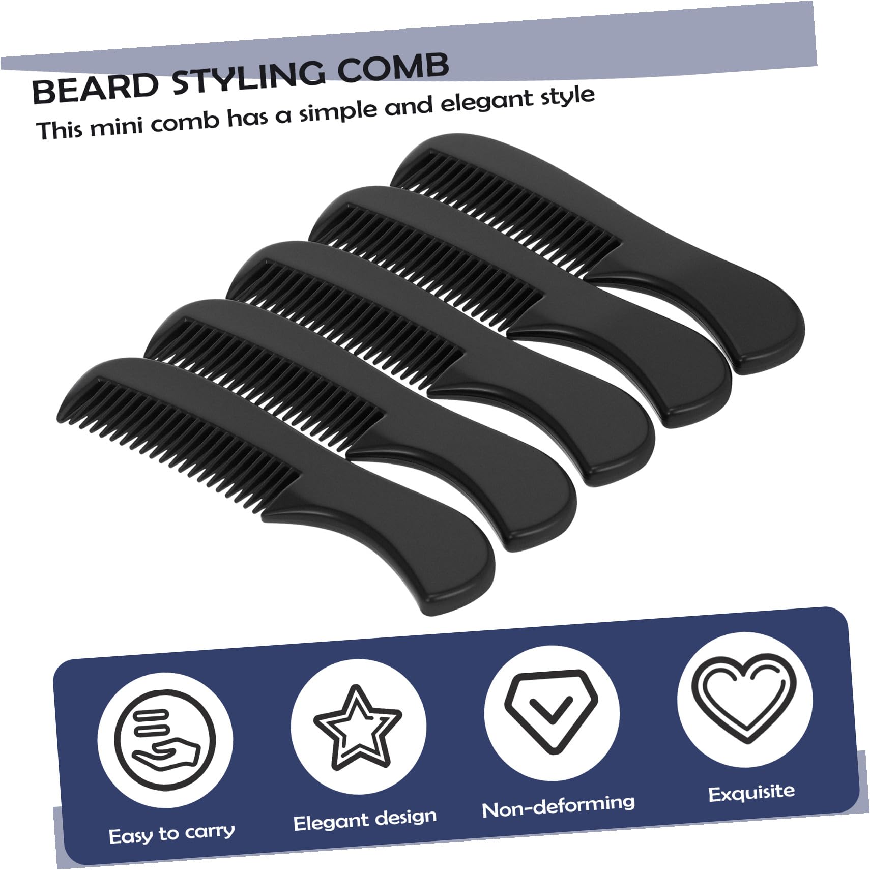 FRCOLOR 5 Set Di Pettini Per Lo Styling Della Barba Pettine Per Da Uomo Pettine Per La Della Barba Accessorio Da Viaggio 10 Pezzi*5