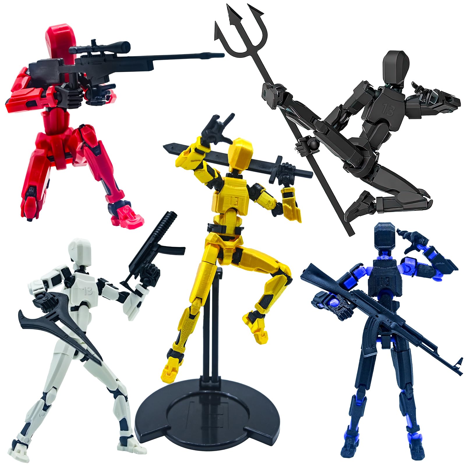 Ruilidesg Assembly Completed 3D Printed Figure T13, Dummy 13 Action Figure, Titan 13 Robot 13 Action Figure Desktop Decorations for Game Lovers. — image 1