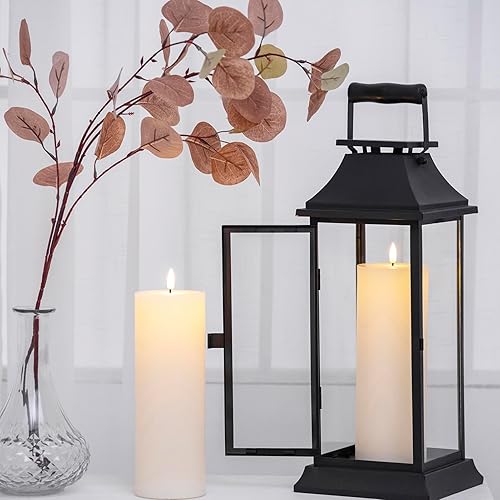 Miniatura 5 de Only-us - Juego de 2 velas LED parpadeantes 3 x 9 pulgadas funcionan con pilas con temporizadores de control remoto para chimenea dormitorio sala de