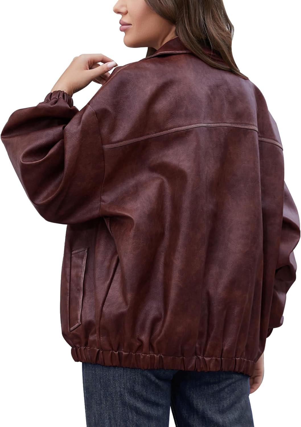 Bakyarder Womens Oversized Y2K Faux Leather Jackets Vintage Plus Size Fashion Motorcycle Coats Fall Fashion Outfits 2025 - Image 2