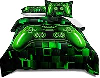 Vista 16 de Juego de ropa de cama de juego tamaño matrimonial, juego de edredón para niños y niñas, niños, adolescentes, microfibra suave, botones modernos