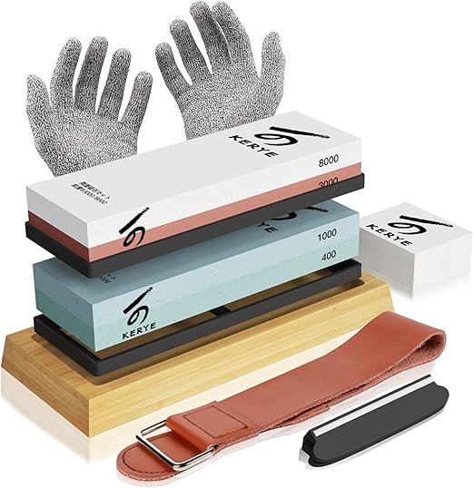 Knife Sharpening Stone Kit, KERYE Professional Japanese
