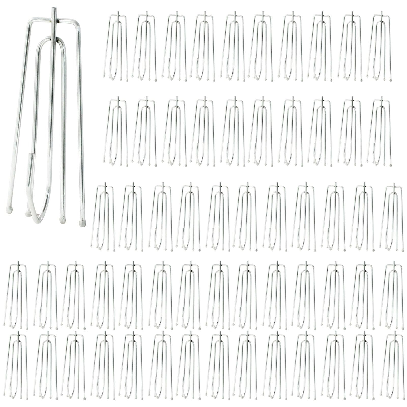 Buxuaaaa Stainless Steel 60Pcs Curtain Pleater Tape Hooks Metal Curtain Pleats Hooks Drapery Hook And Pin For Window Door Drapery Hook And Pin