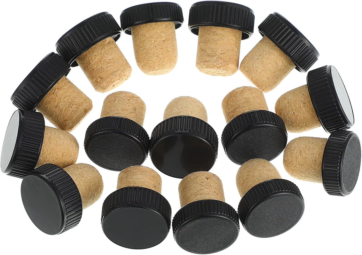 Jetec 24 Pcs T Top Cork Stoppers Plastic Top Wine Bottle Beer Corks,Black