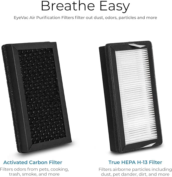 EyeVac Air 2-in-1 HEPA Air Purifier & Touchless Vacuum Automatic Dustpan - Ultra Fast & Powerful - Covers 600 Sq ft - Corded Canister Vacuum, Bagless, Automatic Sensors, 1000 Watt (Black/Black) - 4