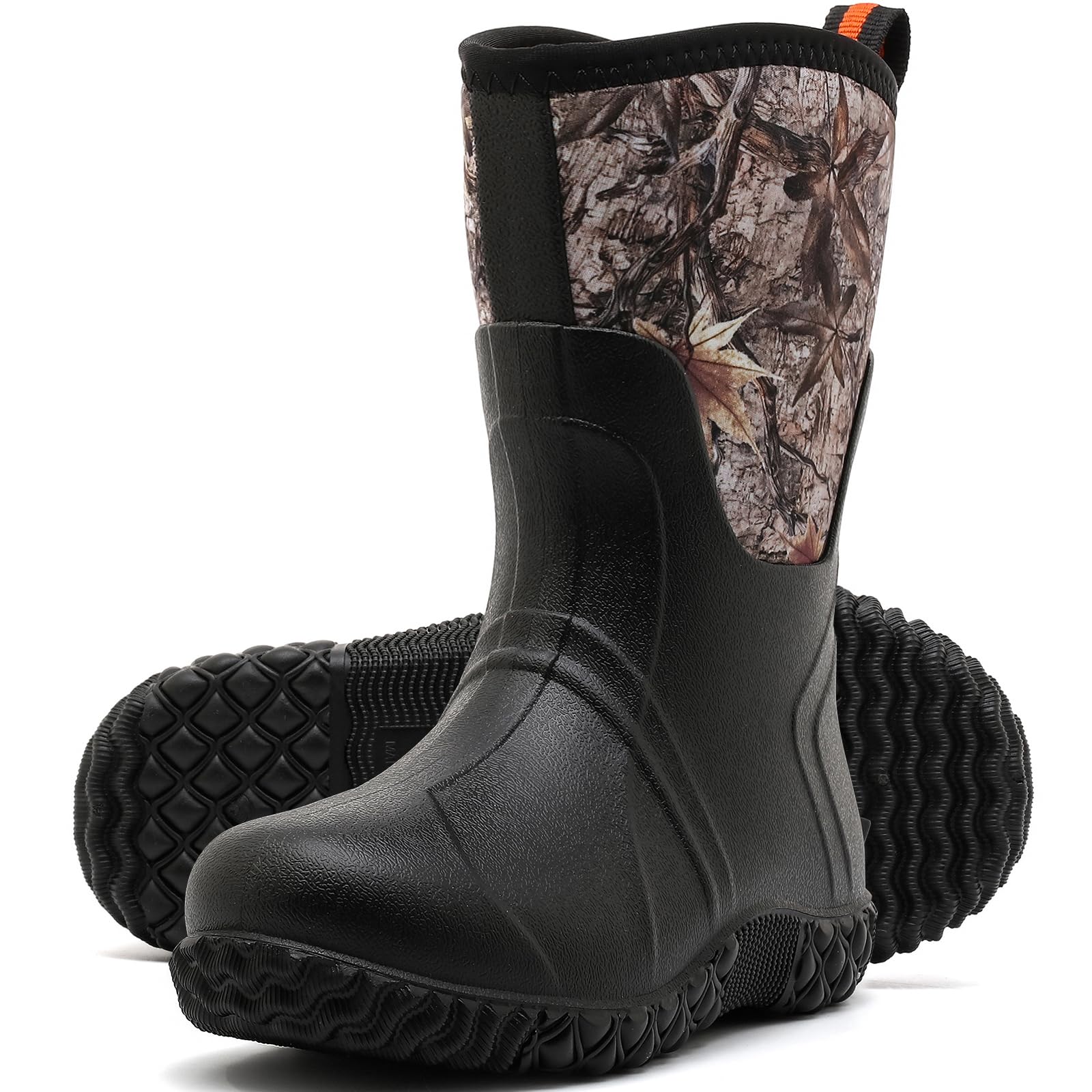 Kids Rain Boots Waterproof Rubber Camo Boots for Boys &amp; Girls