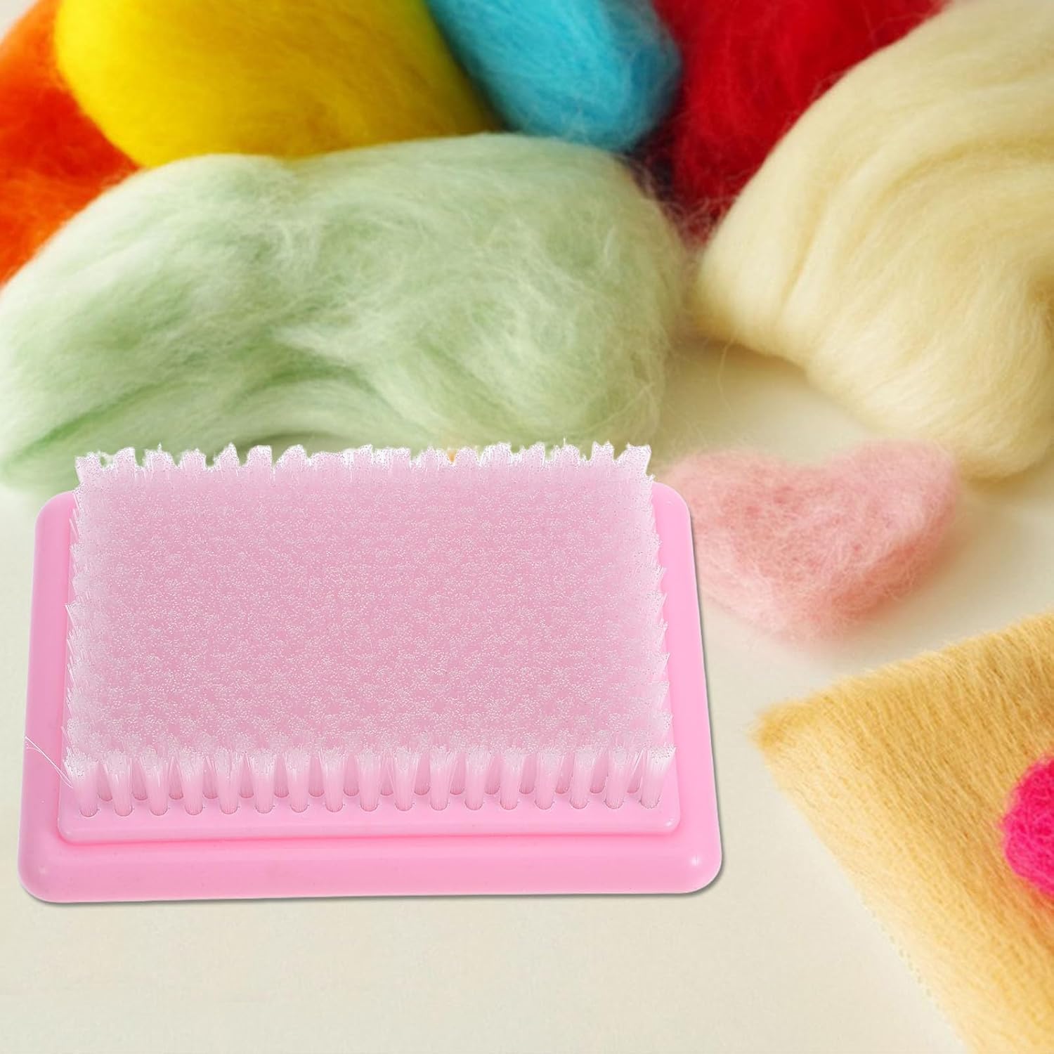 HAPINARY 2Pcs Needle Felting Brush Pad for Wool Crafts - Needle Felting Mat Brush for Work Table - Household Cleaning Tool - Delicate Garment Scrubber