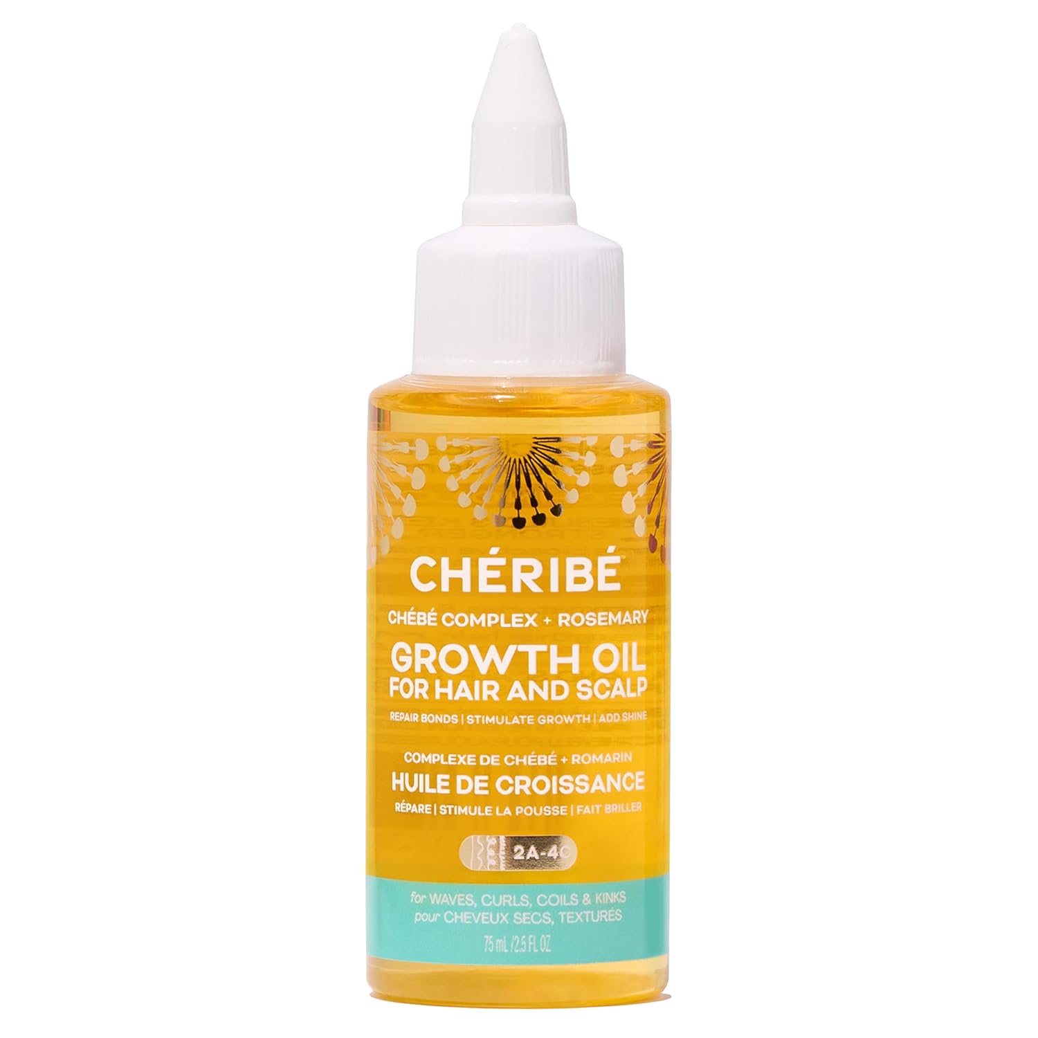 Cheribe Growth Oil For Hair + Scalp, 100% Chebe Complex + Rosemary Nourishes Roots, Soothes Dry Scalp & Boosts Growth, Lightweight Oil For All Textures 2A-4C & Porosities, Sulfate Free, 2.5 fl oz Cheribe Growth Oil For Hair + Scalp, 100% Chebe Complex + Rosemary Nourishes Roots, Soothes Dry Scalp & Boosts Growth, Lightweight Oil For All Textures 2A-4C & Porosities, Sulfate Free, 2.5 fl oz