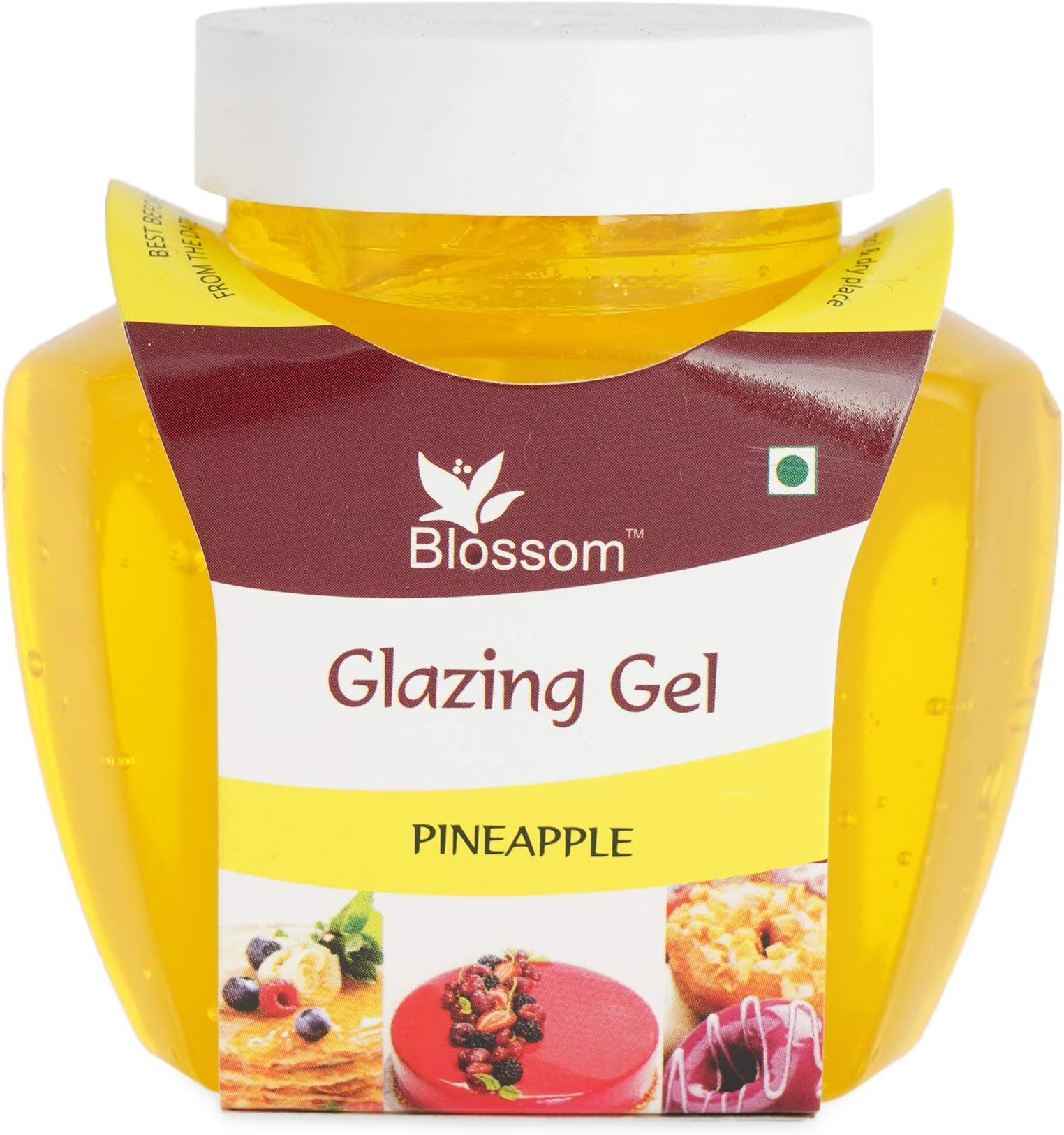 BLOSSOM Edible Glazing Gel for Cake & Desserts Toppings Decoration- Pineapple, 250 gm