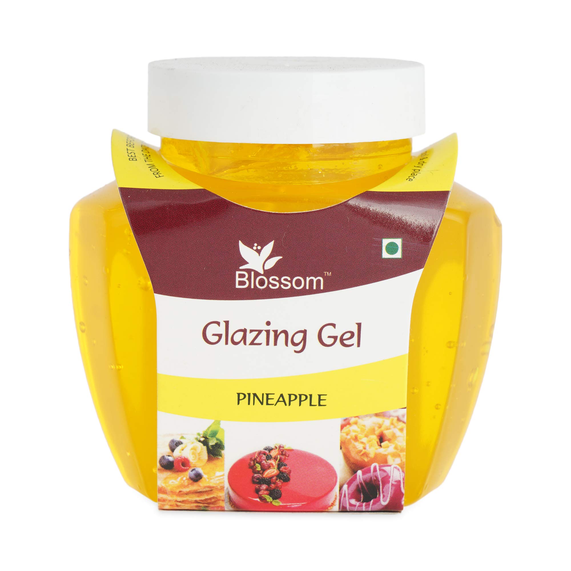 BLOSSOM Edible Glazing Gel for Cake & Desserts Toppings Decoration- Pineapple, 250 gm