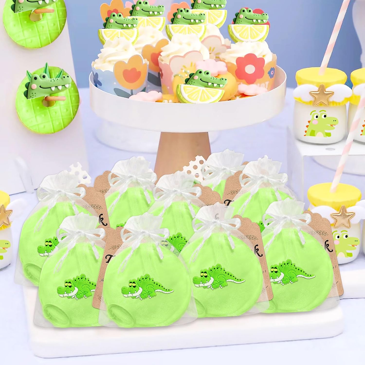 15 Pack Crocodile Coin Purse with Zipper Keychain,Wallet Bag Party Favors for Crocodile Birthday Party Decoration,Animal Themed Baby Shower,School Carnival Rewards,Travel,Classroom Prize