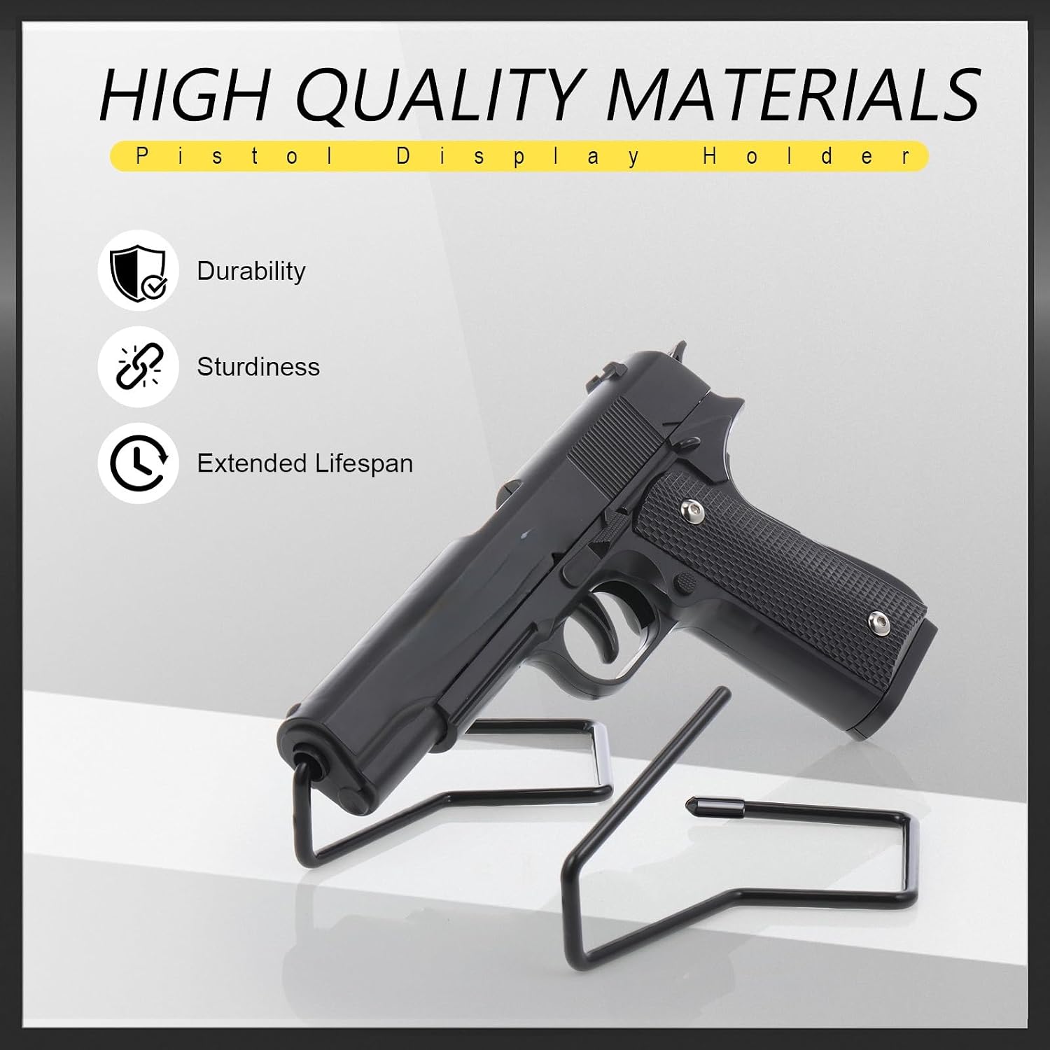 Yaocom 15 Pcs Pistol Display Stand Gun for Pistols Indoor Pistol Stand for Handguns for Safes or Cabinets Gifts for Man(Single Style)