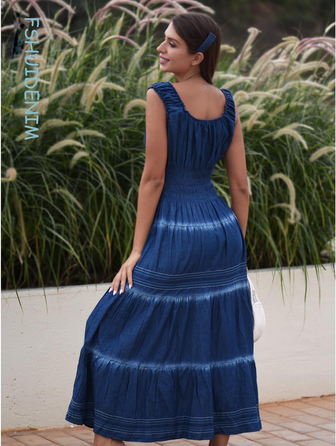 Women's Dress Sleeveless Denim Short Summer A-line Casual Cotton Boho Flowy Jean Mini Sundresses for Women - Image 4