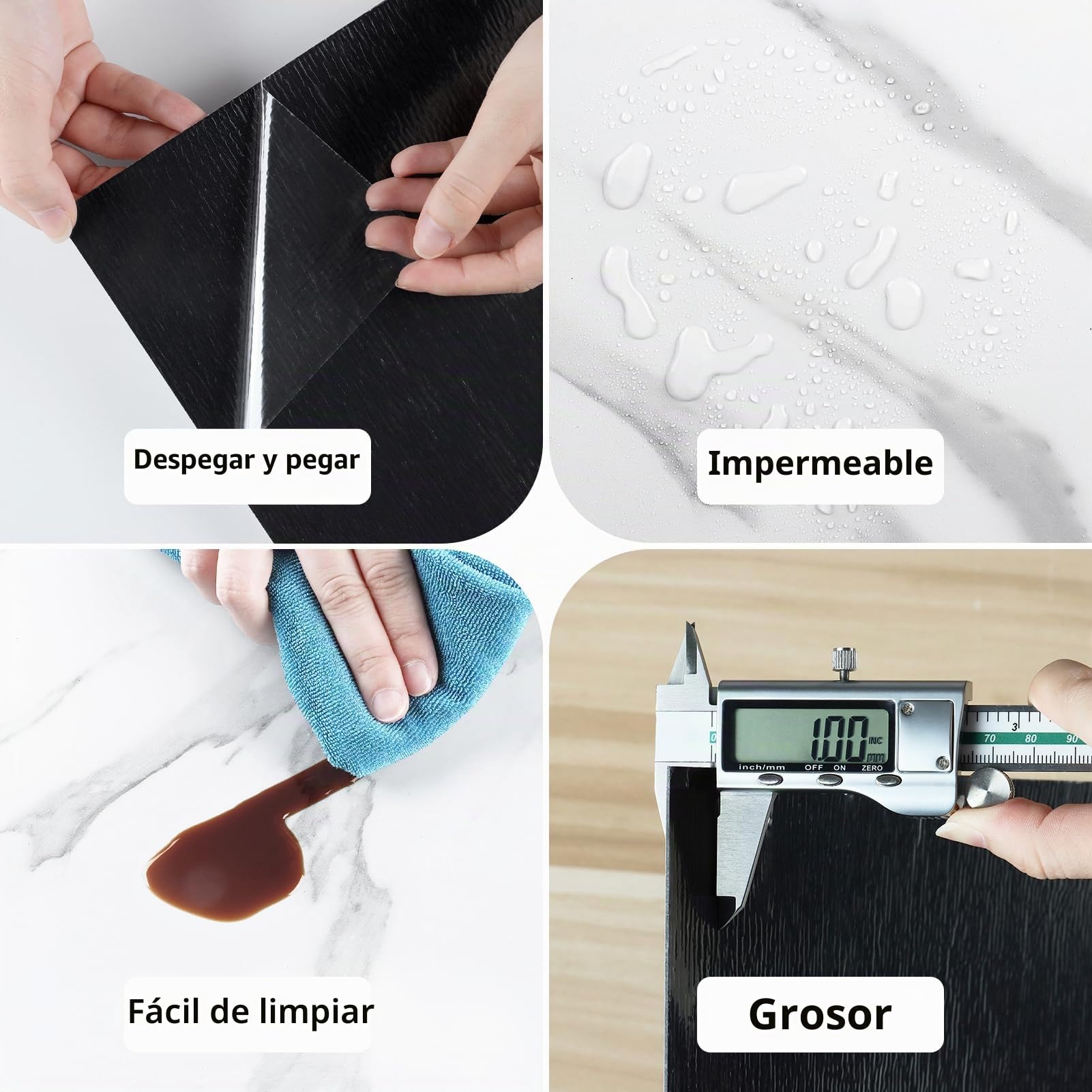 24 Piezas Baldosas Adhesivas Suelo Efecto Mármol Blanco Suelo Vinilo Autoadhesivo Brillante Vinilo Suelo Cocina Baño Impermeable Suelo Vinilico Click Losetas Autoadhesivas Blanco 30cm x 30cm