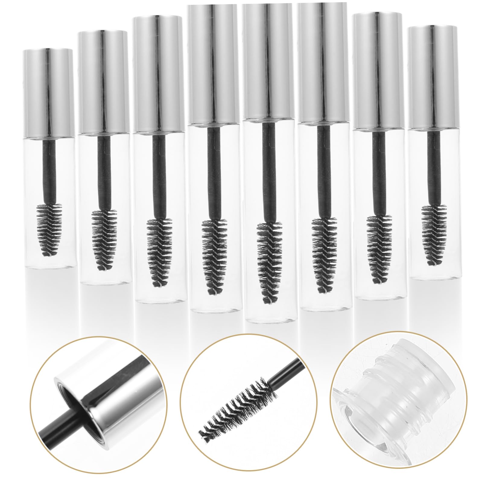 minkissy 3 Set Di Mascara Biologico Per Ciglia Tubo Vuoto Da 10 Ml Ricaricabile Per Strumenti Cosmetici 8 Pezzi * 3